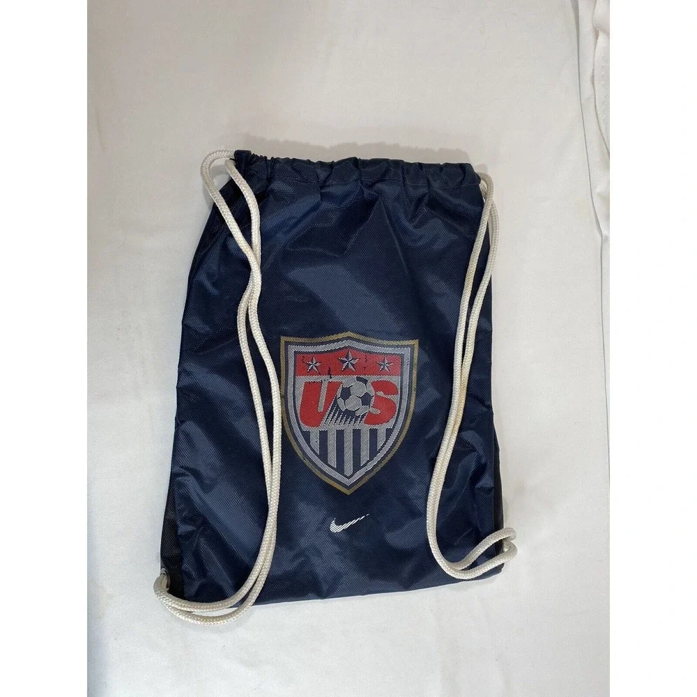 Nike USA Soccer Drawstring Backpack Cinch Bag Black Gym 17x13